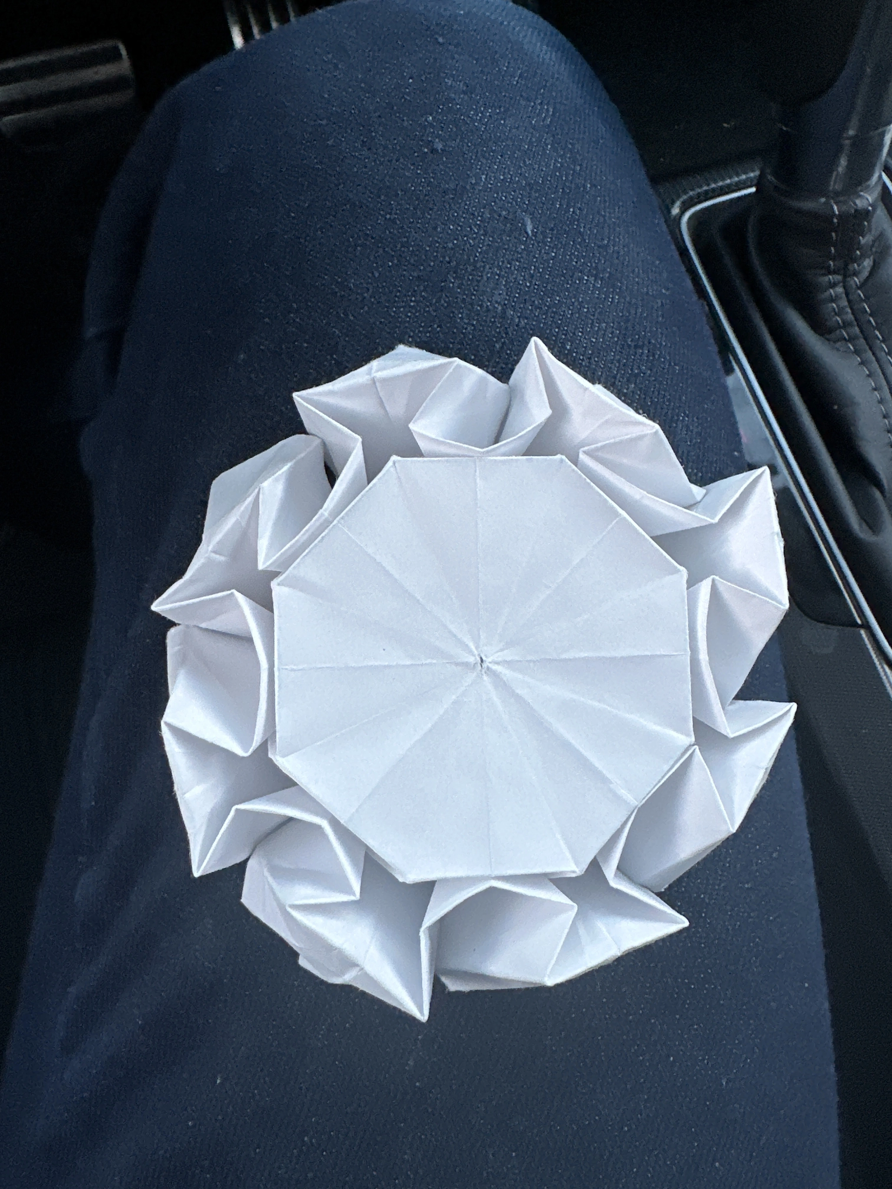 back of intricate geometric collapse origami creation